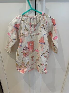 Billieblush 18m Cream Castle Print Long-Sleeve dress